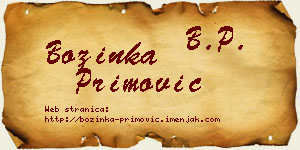 Božinka Primović vizit kartica